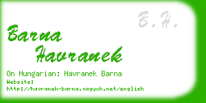 barna havranek business card